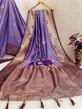 Regal Silk Saree with Grand Zari Work - PURPLE