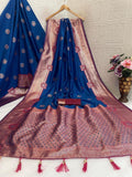 Regal Silk Saree with Grand Zari Work - BLUE