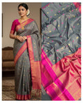 Gulmohar Premium Weave Saree GREY