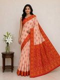 Classic Ivory Saree with Purple Woven Zari Pallu