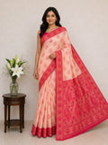 Classic Ivory Saree with Purple Woven Zari Pallu