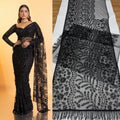 Luxury black Sequin Embroidered Net Saree with Designer Blouse