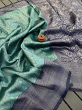 ✨ Royal Kanjivaram Silk Banarasi Green Saree Collection ✨