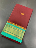 Royal Vasundhara Aura Silk Saree with Elegant Contrast Blouse - BROWN  AND SKY