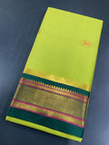 Royal Vasundhara Aura Silk Saree with Elegant Contrast Blouse - PISTA AND GREEN