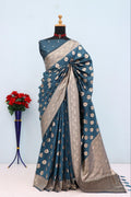 Emerald Olive Brocade Banarasi Saree RAMA