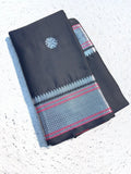 Elegant Aura Silk Saree with Rich Zari Weaving Border & Unstitched Blouse – BLACK