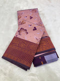 Elegant Floral Woven Saree with Intricate Heritage Border - BABY PINK