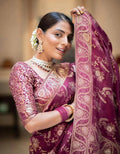 Soft Banarasi Silk Saree With Bewitching Blouse Piece - RANI PINK
