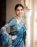 Soft Banarasi Silk Saree With Bewitching Blouse Piece - SKY