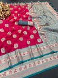 Royal pink Jacquard Elegance Saree with Designer Pallu