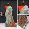 Ethnic Jacquard Silk Saree with Elephant Border SKY