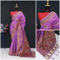 Ethnic Jacquard Silk Saree with Elephant Border LIGHT PINK
