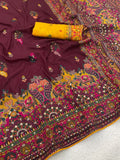 Heritage Soft Silk Saree with Elephant Procession Border & Rich Pallu MAROON