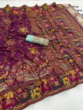 Royal Pashmina Soft Silk Elegance Saree - WINE