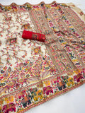 Royal Pashmina Soft Silk Elegance Saree - WHITE