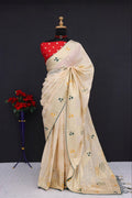 Royal CREAM  Silk Saree