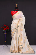 Royal WHITE Silk Saree