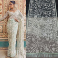 Luxury White Sequin Embroidered Net Saree with Designer Blouse
