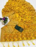 ✨ Royal Pashmina Kaju Soft Silk Saree - YELLOW  ✨