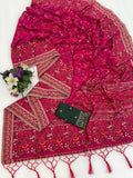 ✨ Royal Pashmina Kaju Soft Silk Saree - PINK ✨