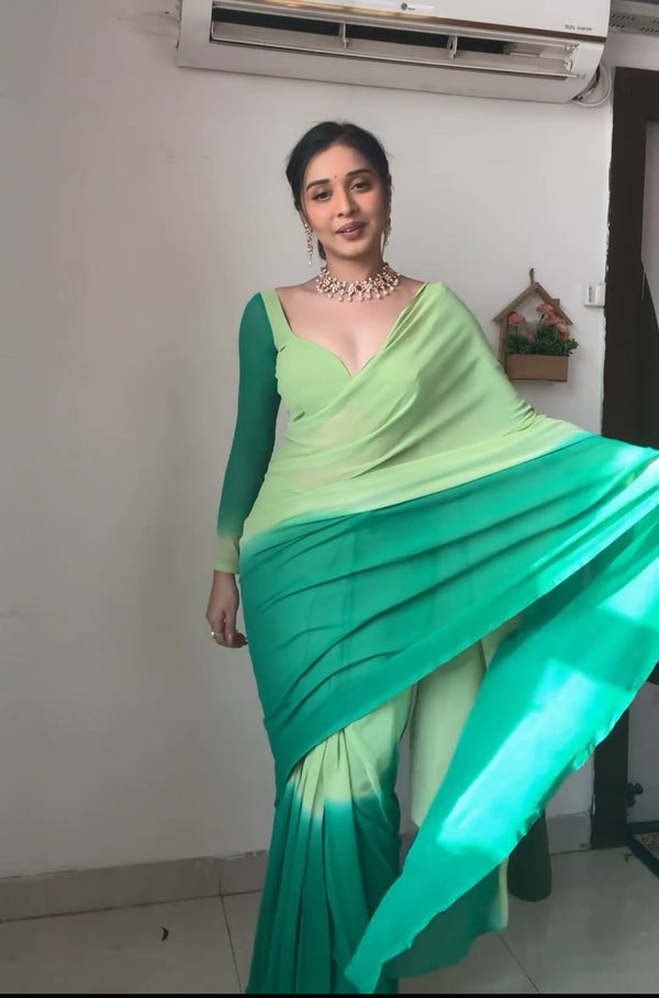 Winsome 1-Minute Ready To Wear Rama Georgette Saree