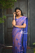 Traditional Kanjivaram Woven Silk Saree With Blouse Piece - Blue