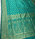 Sky Golden Zari Woven Kanjivaram Soft Silk Sare
