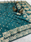 Pure Soft Banarasi Silk Saree - rama
