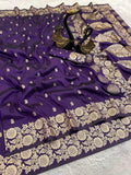 Pure Soft Banarasi Silk Saree -purple