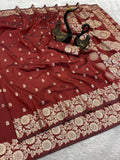 Pure Soft Banarasi Silk Saree - orange