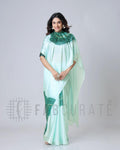 New Fancy Soft Crepe Silk Saree - ocean-blue