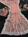 Embroidered, Dyed Bollywood Tissue Saree -PINK