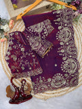 Myra Space Silk Saree -Wine
