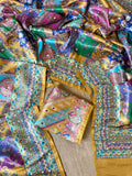Premium Designer Dola Silk Saree - YELLOW